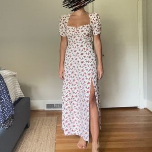 Danielle Bernstein floral midi dress with slit NWT. Size XS